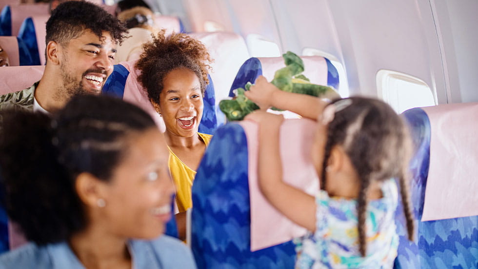 kid on airplane